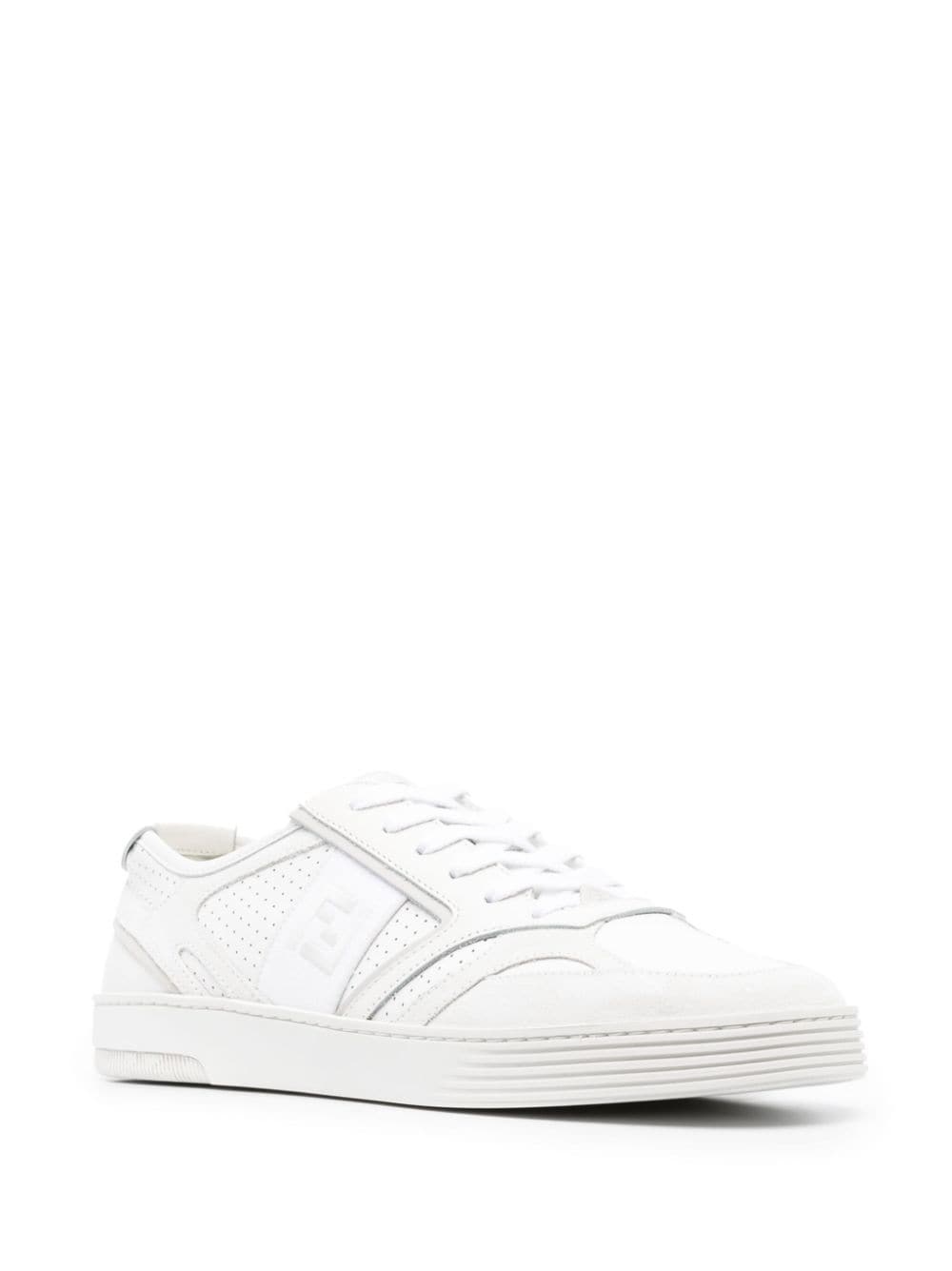 FF-embroidered lace-up sneakers - 2