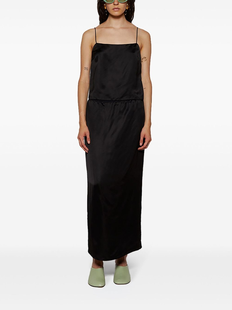 WARDROBE.NYC satin-finish midi skirt outlook