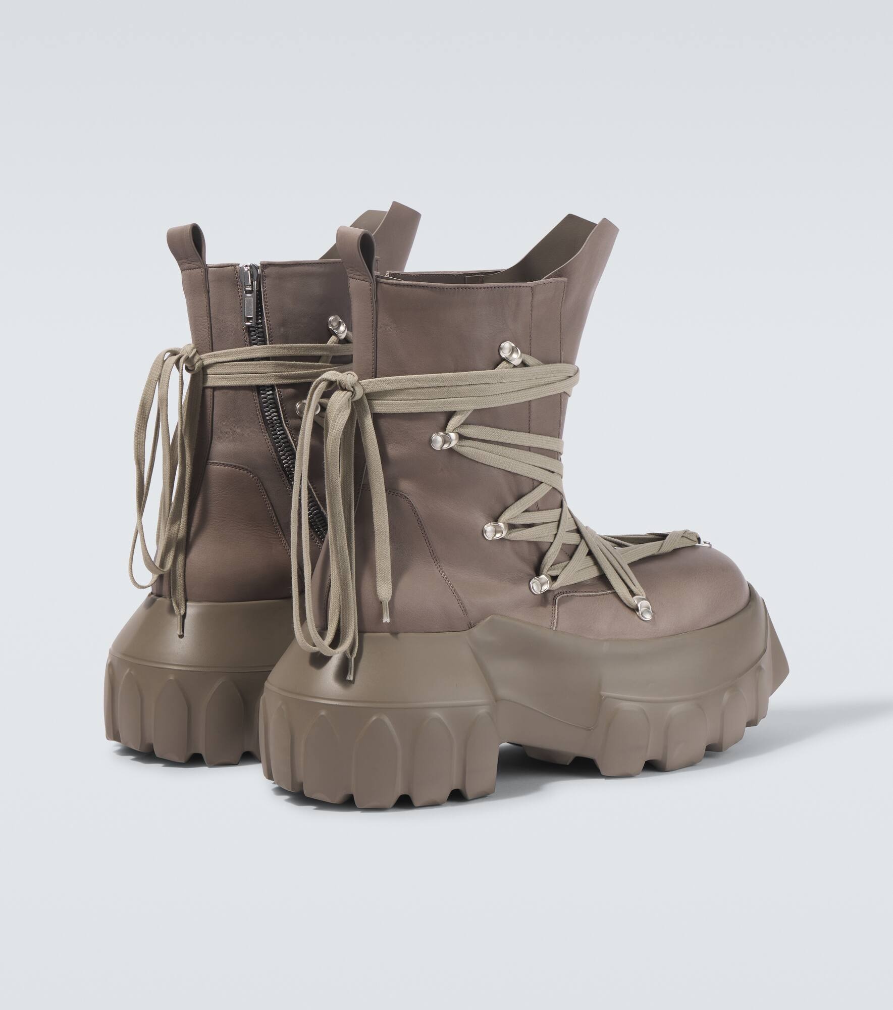 Megalaced Mega Tractor leather combat boots - 6