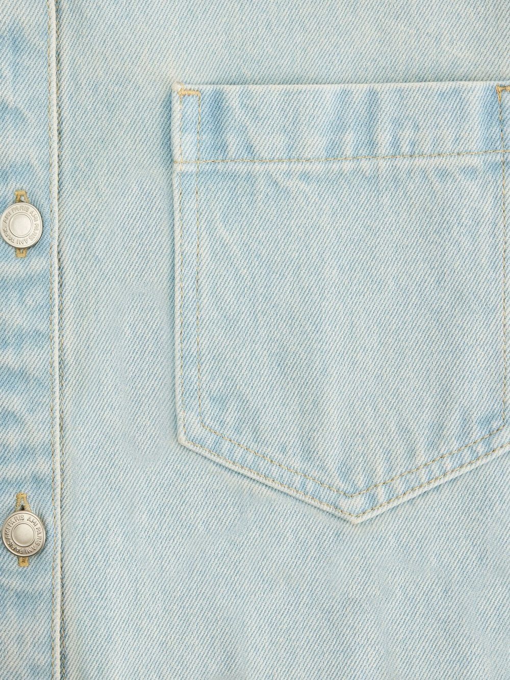 logo-print denim overshirt - 6
