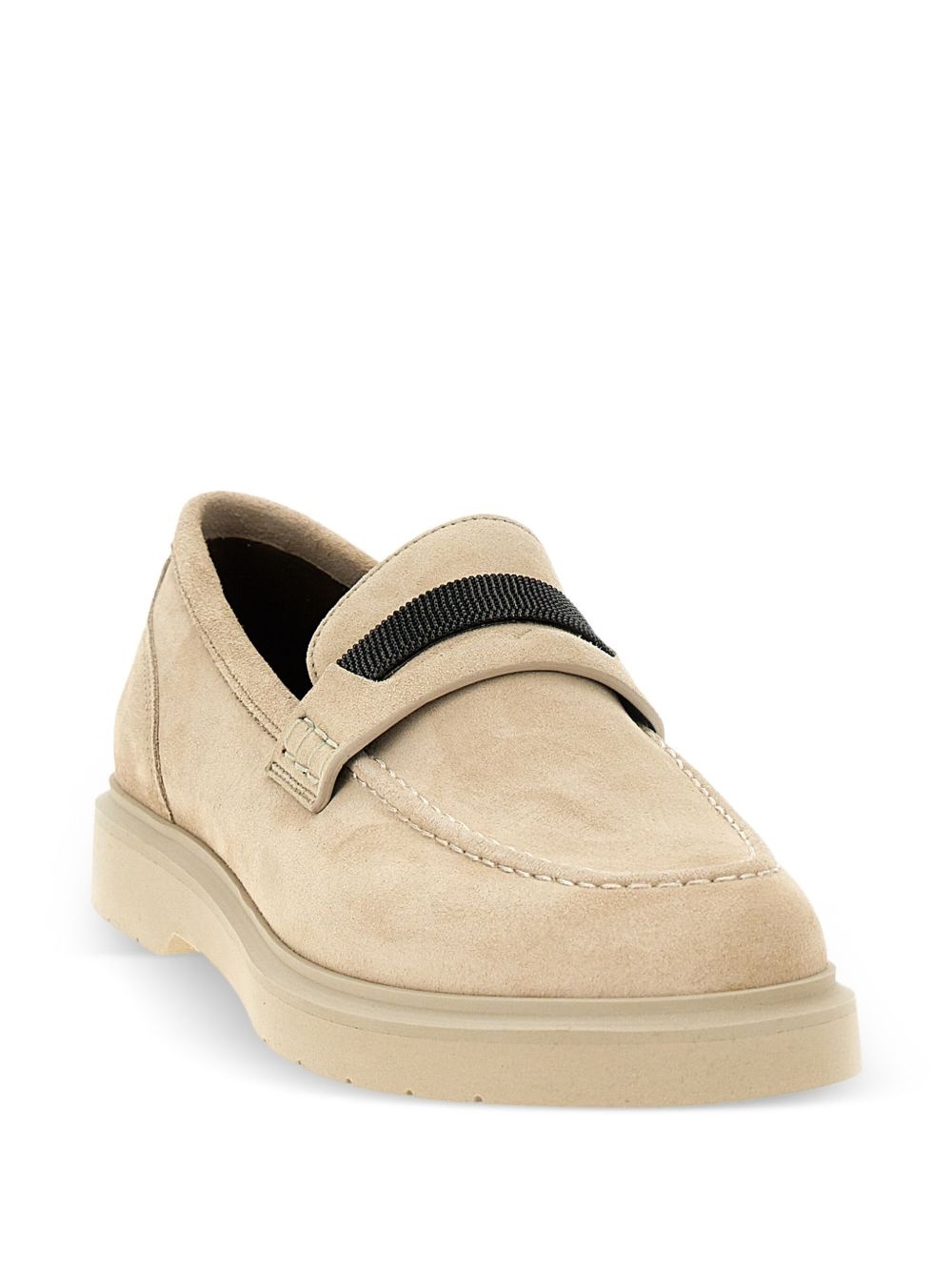 Monili-trim suede loafers - 2