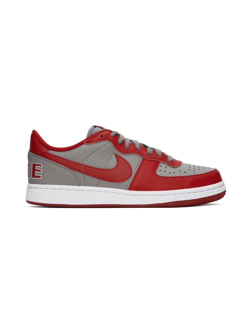 Gray & Red Terminator Low Sneakers - 1