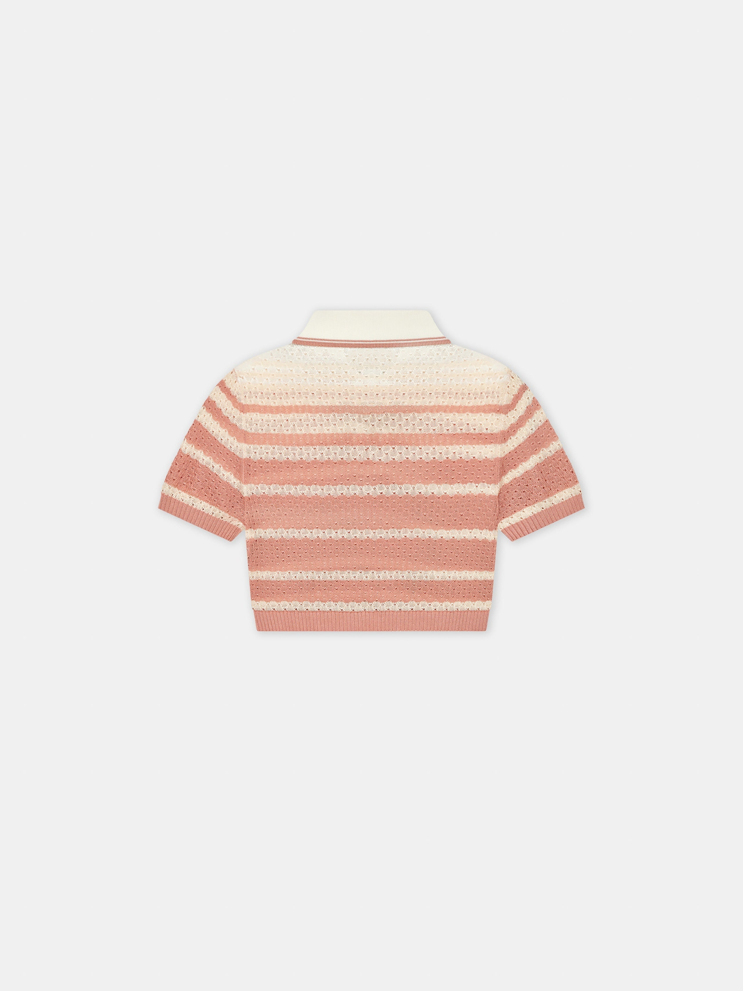 WOMEN'S STRIPE CROPPED POLO - 4