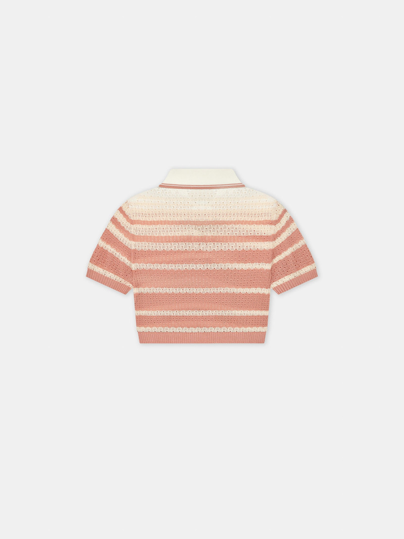 WOMEN'S STRIPE CROPPED POLO 4