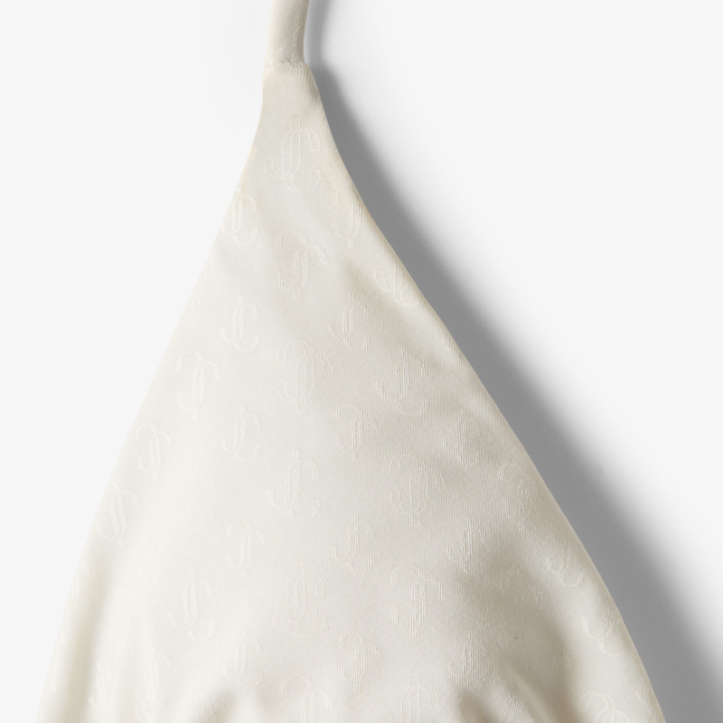 Ariah
Latte JC Monogram-Print Regenerated Nylon and Lycra Triangle Bikini Top 4