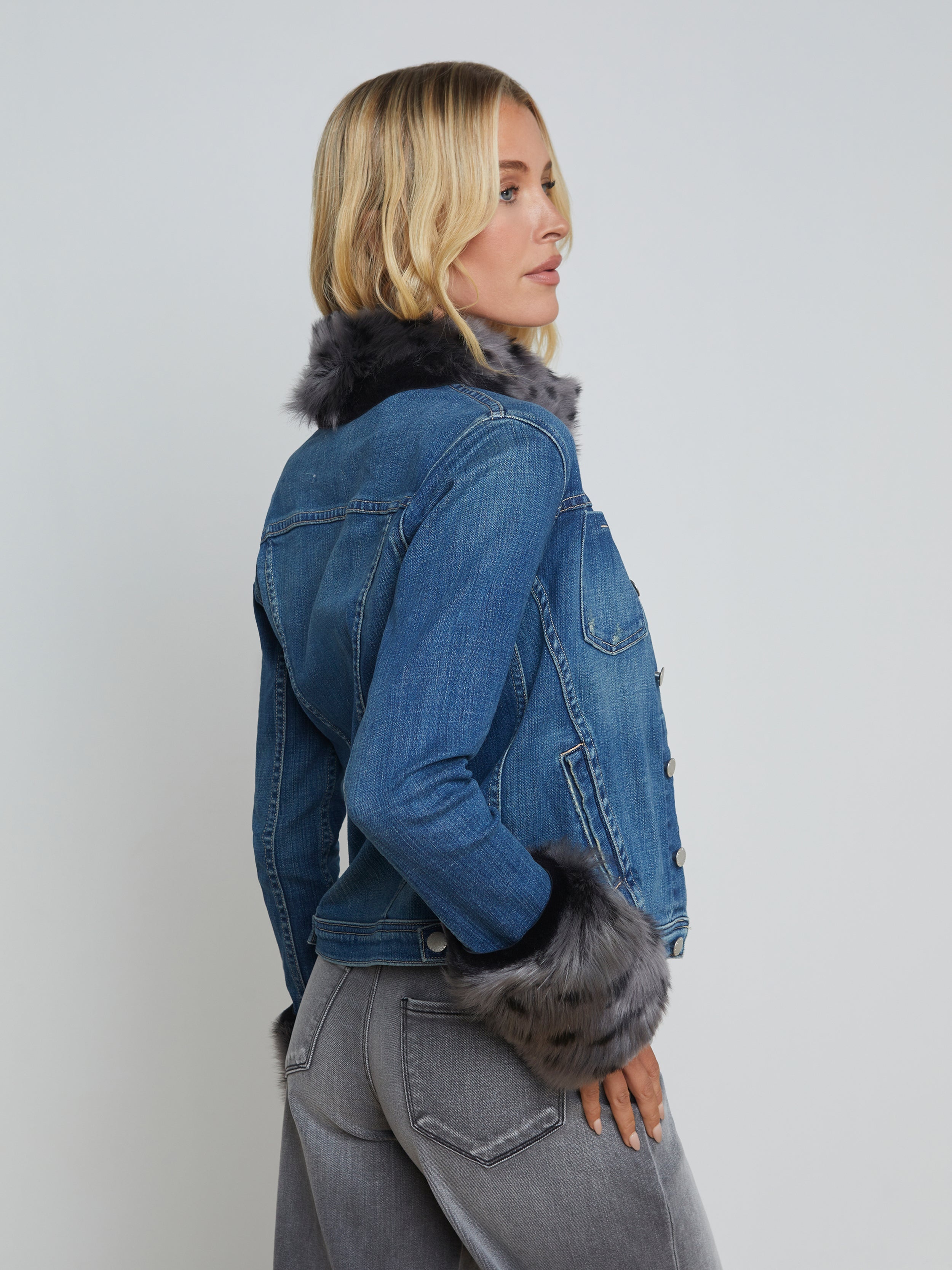Shea Shearling Denim Jacket - 6