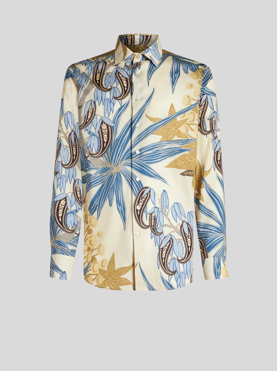 SHIRT WITH PAISLEY FOLIAGE PRINT - 1