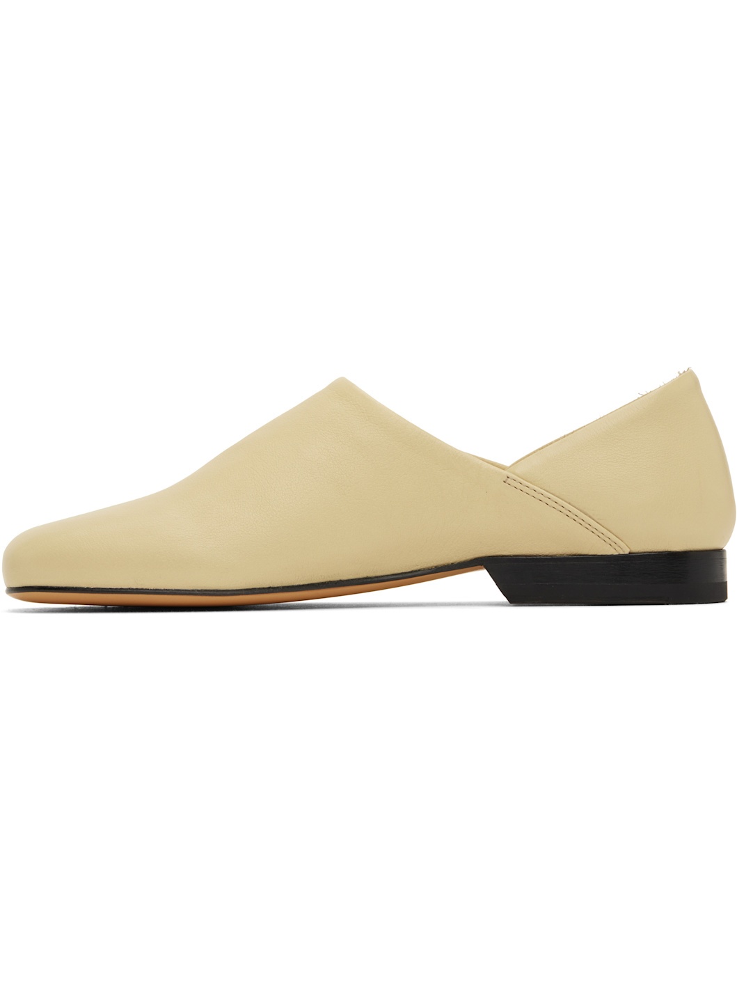 Beige Leather Slippers - 3