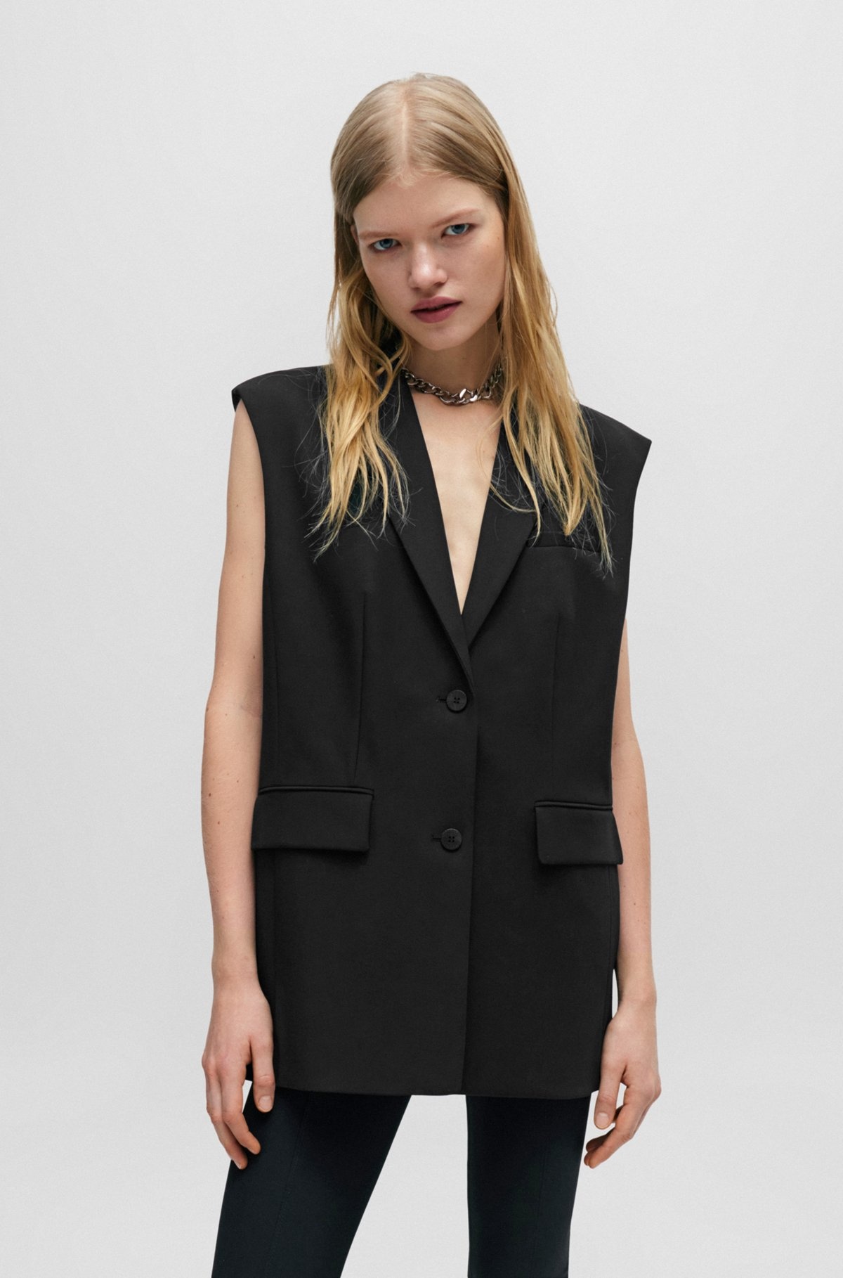 REGULAR-FIT LONG-LENGTH WAISTCOAT WITH LOGO LINING - 2
