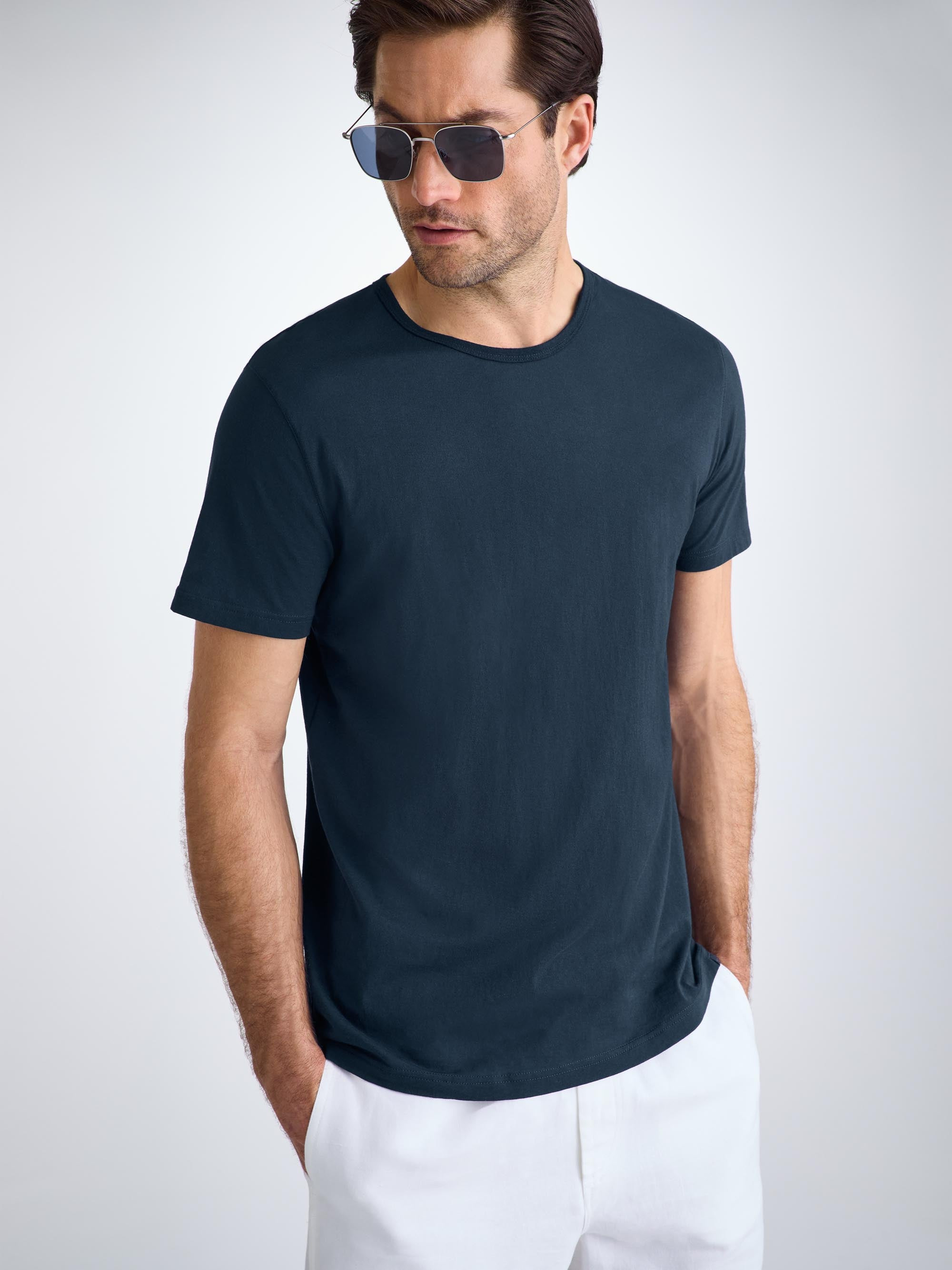 Men's T-Shirt Riley Pima Cotton Navy - 5