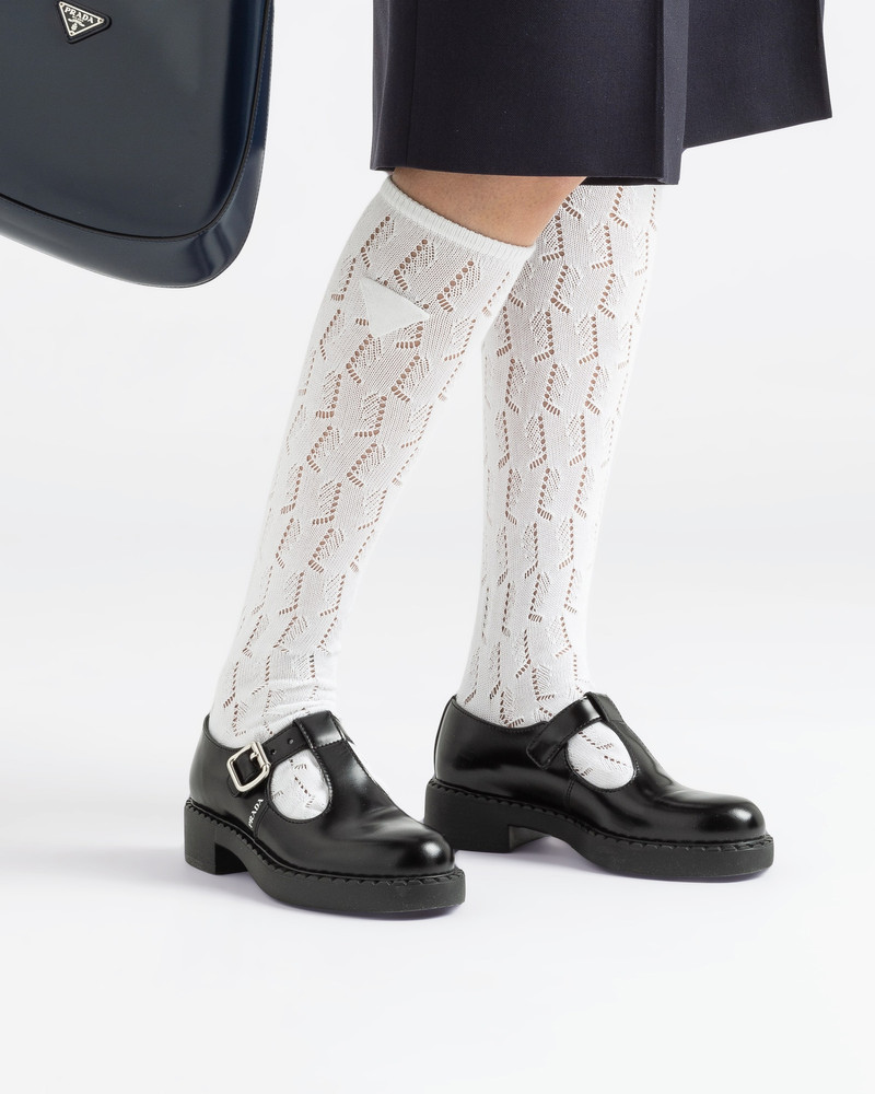 Brushed-leather Mary Jane T-strap shoes 3