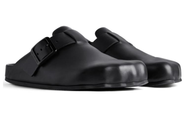 (WMNS) Balenciaga Sunday Leather Clogs 'Black' 761284WCEA11000 - 3
