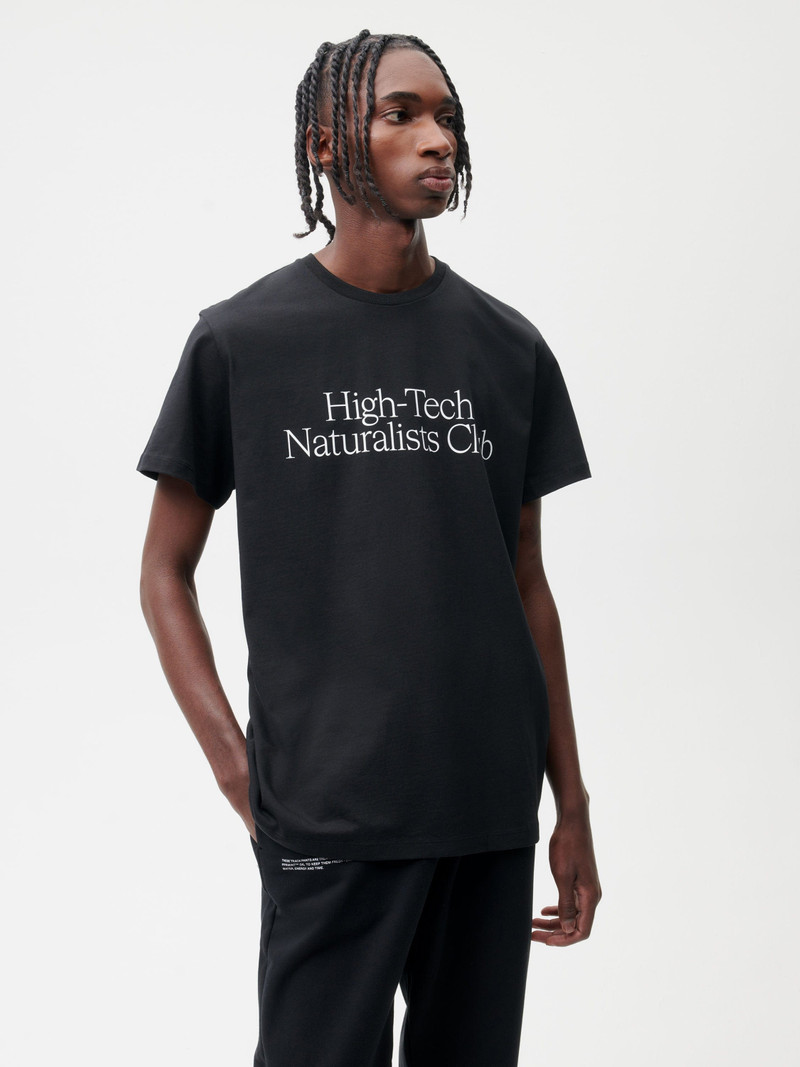 PANGAIA Mens High-Tech Naturalists Club T-shirt - Black outlook