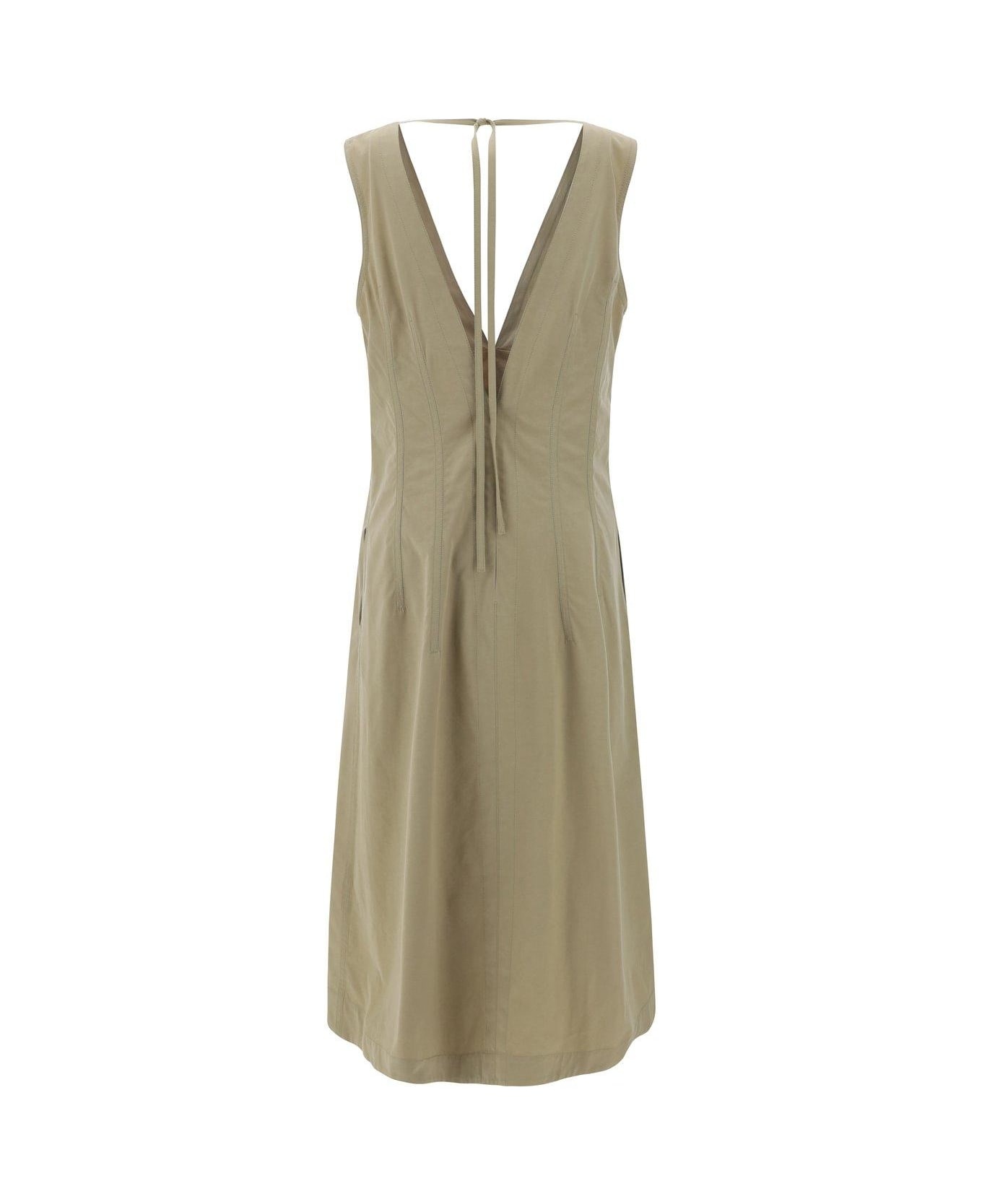 V-neck Sleeveless Midi Dress - 2