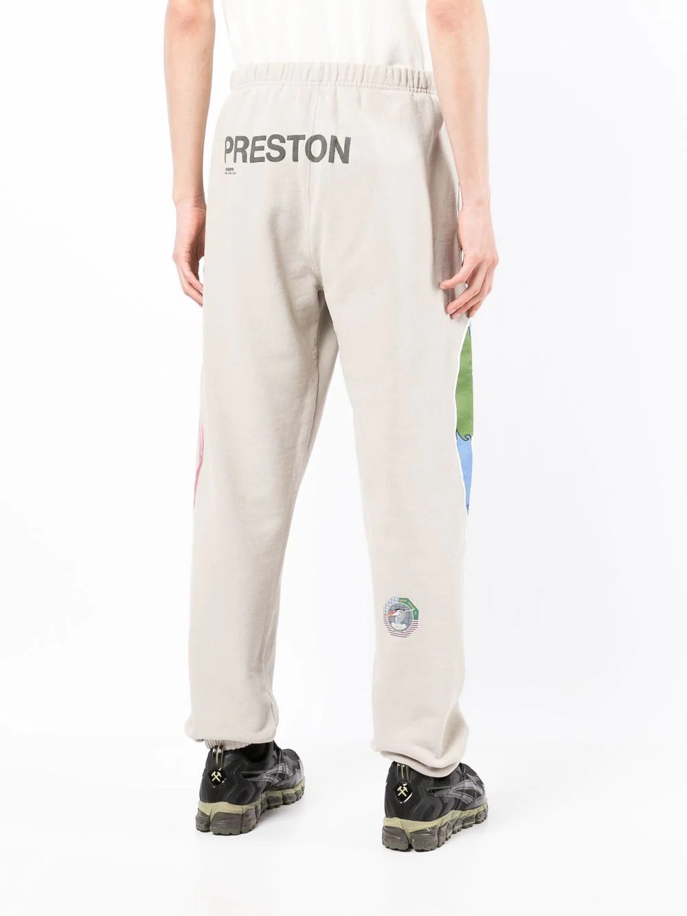 Global-print cotton track pants - 4