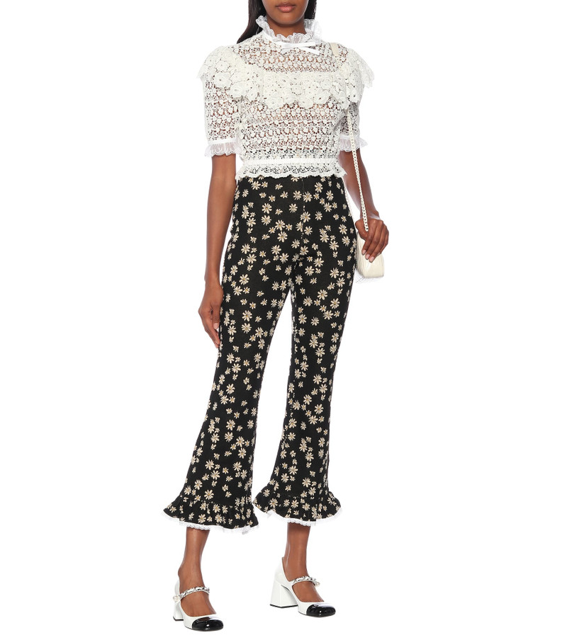 Miu Miu Floral high-rise flared pants outlook