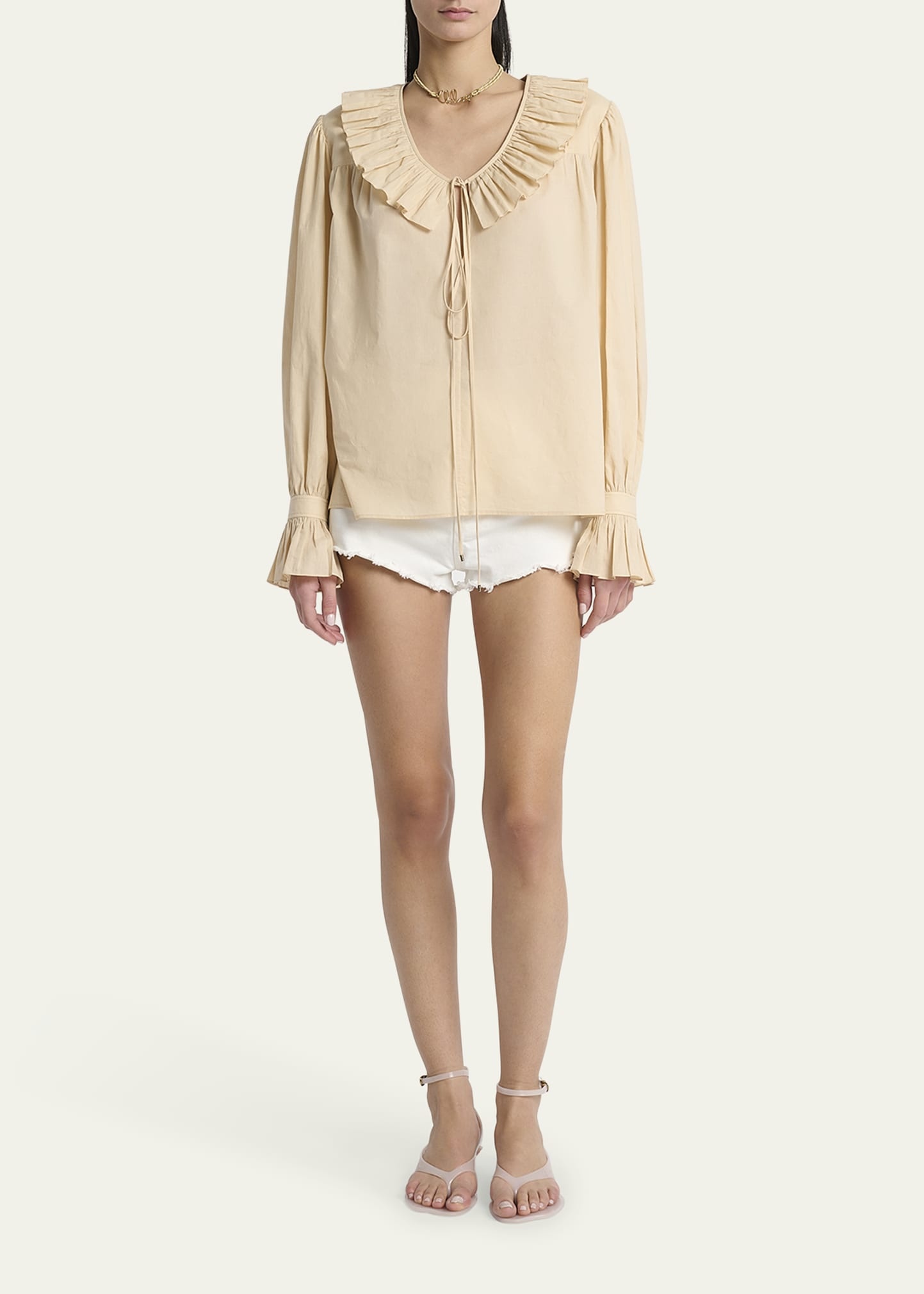 Ruffle Cotton Voile Blouse - 2