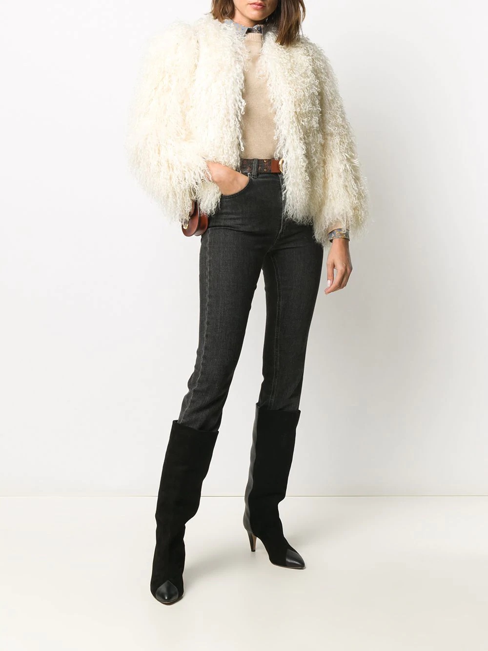 oversized shearling jacket - 2