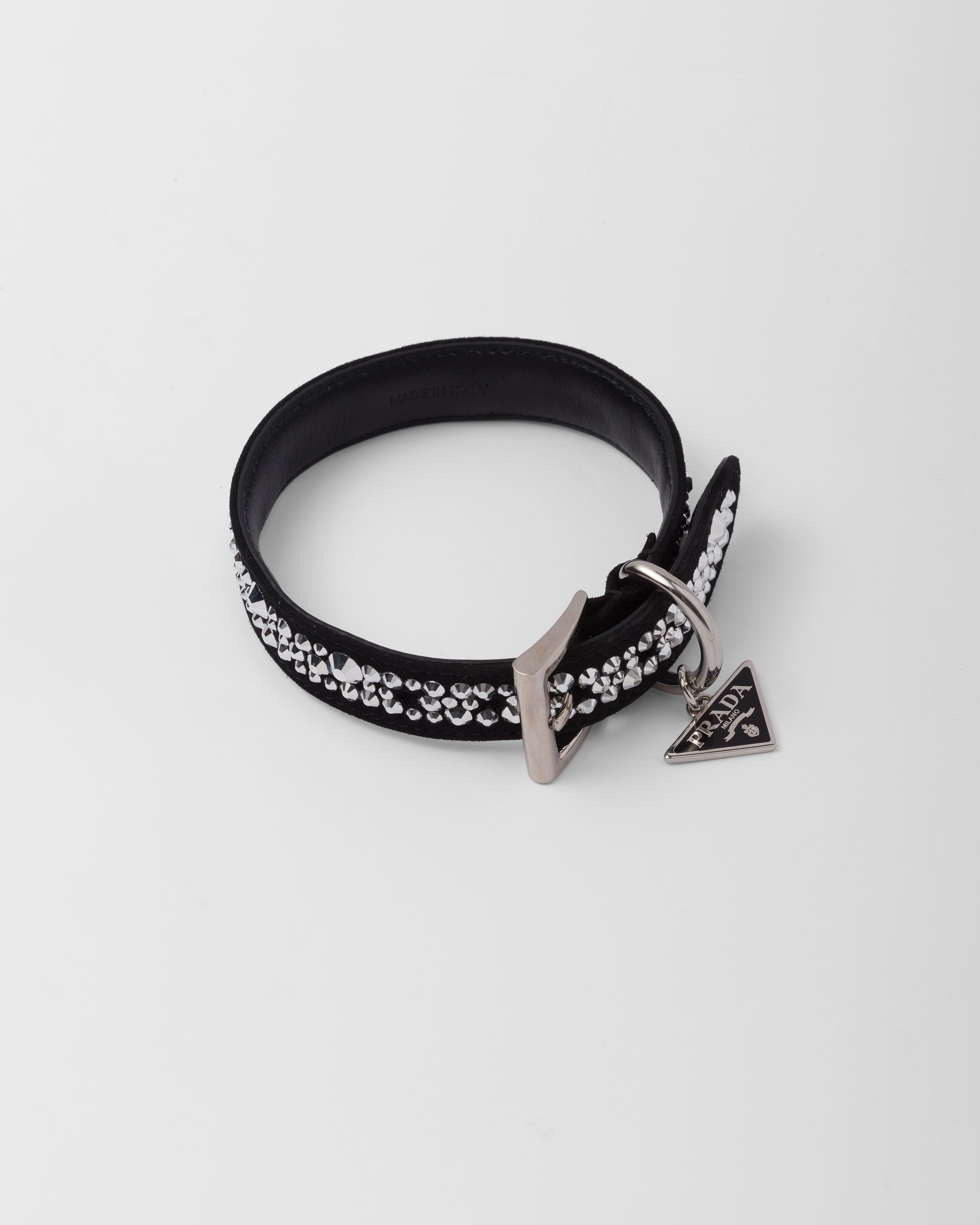 Crystal-studded suede pet collar - 2