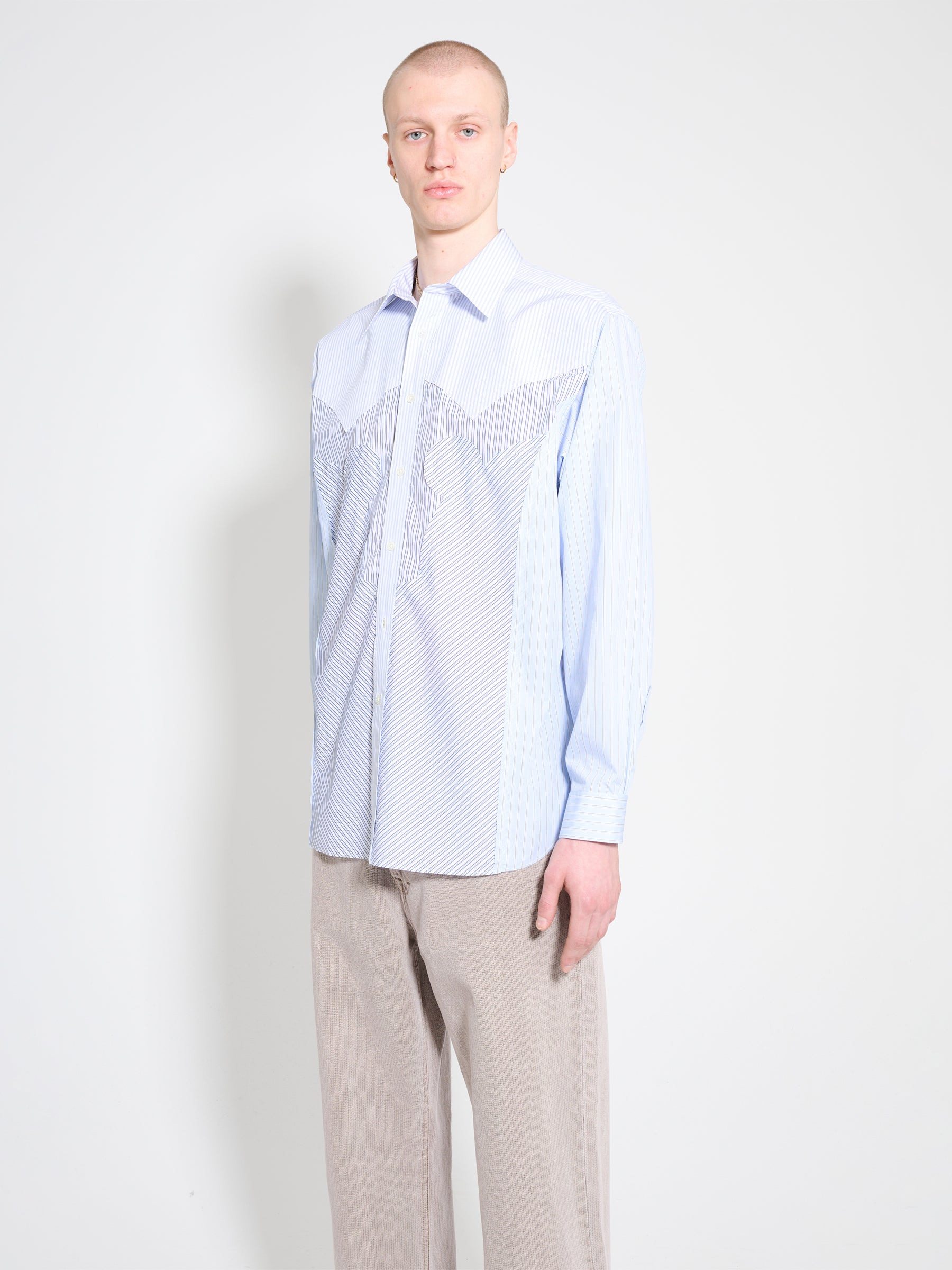 MAISON MARGIELA LONG SLEEVED SHIRT WHITE BLUE - 2
