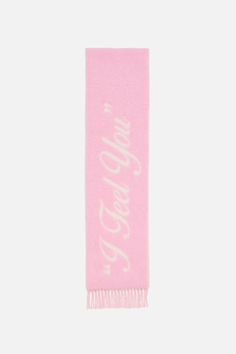 Wool scarf - Old pink/white 1