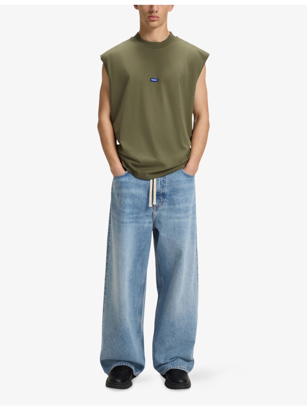 Logo-Embroidered Relaxed-Fit Sleeveless Cotton T-Shirt - 2