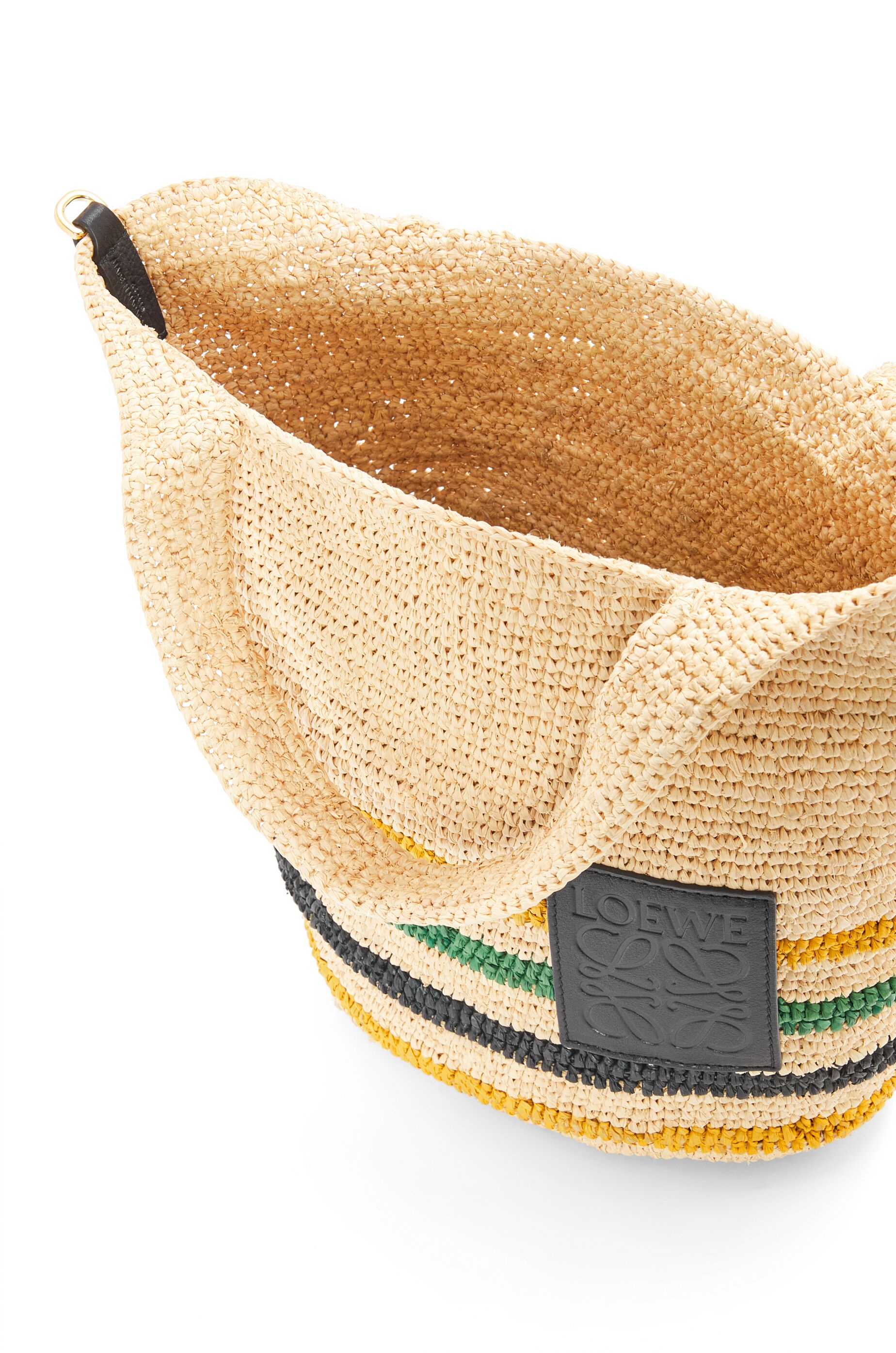 Mini Slit bag in striped raffia and calfskin - 3