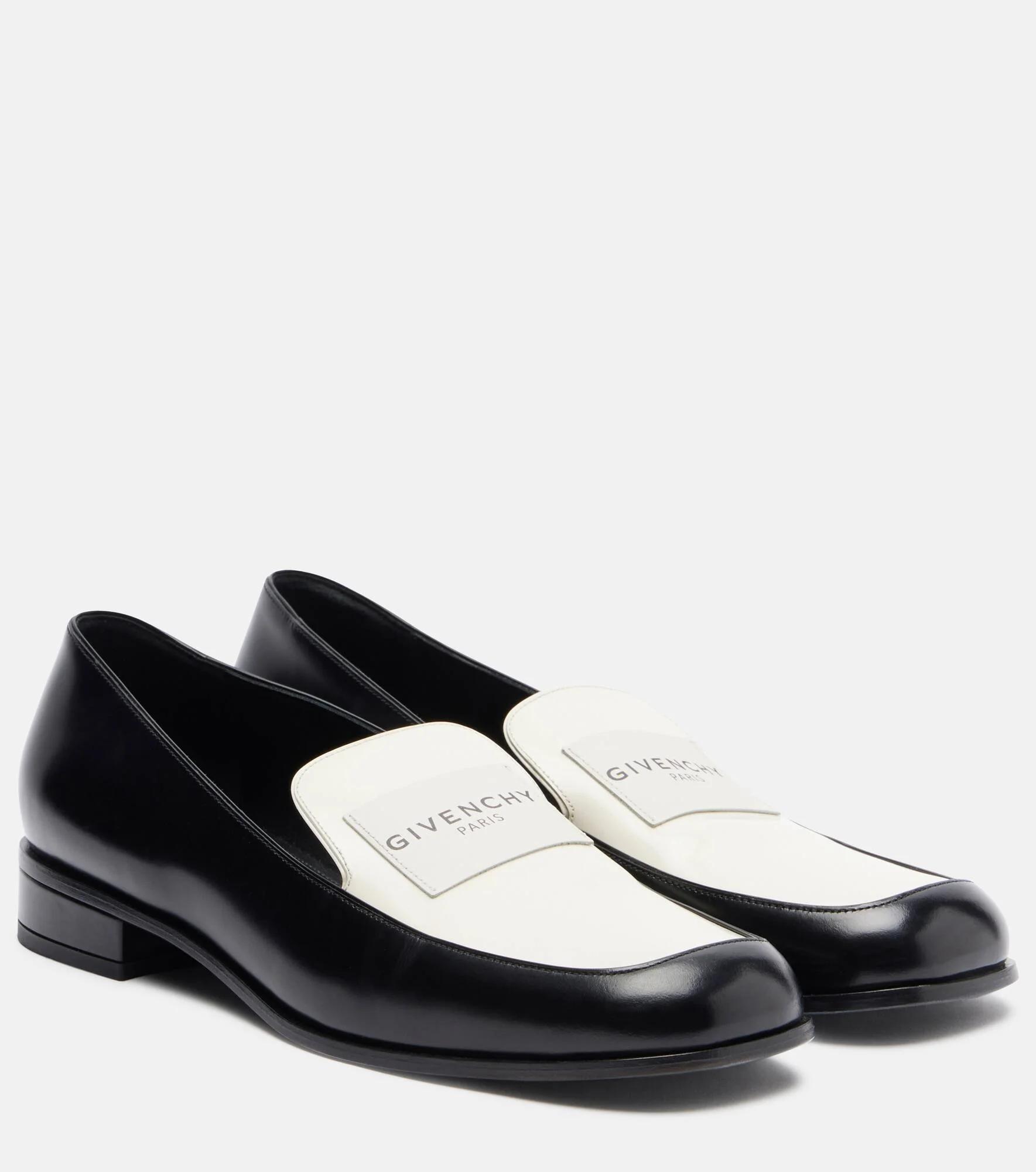 Label leather loafers - 1