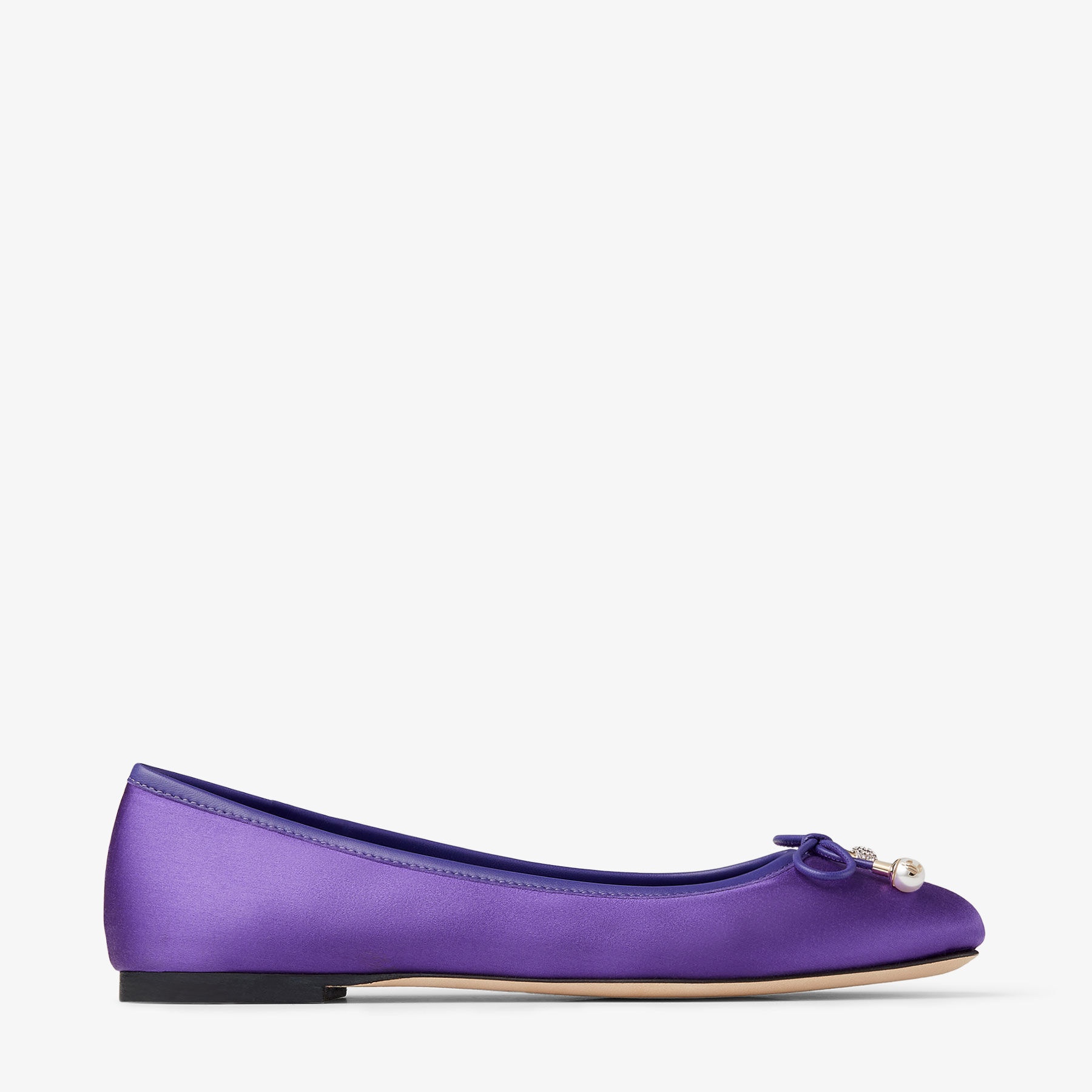 Elme Flat
Purple Satin Flats with Pearl Embellishment - 1