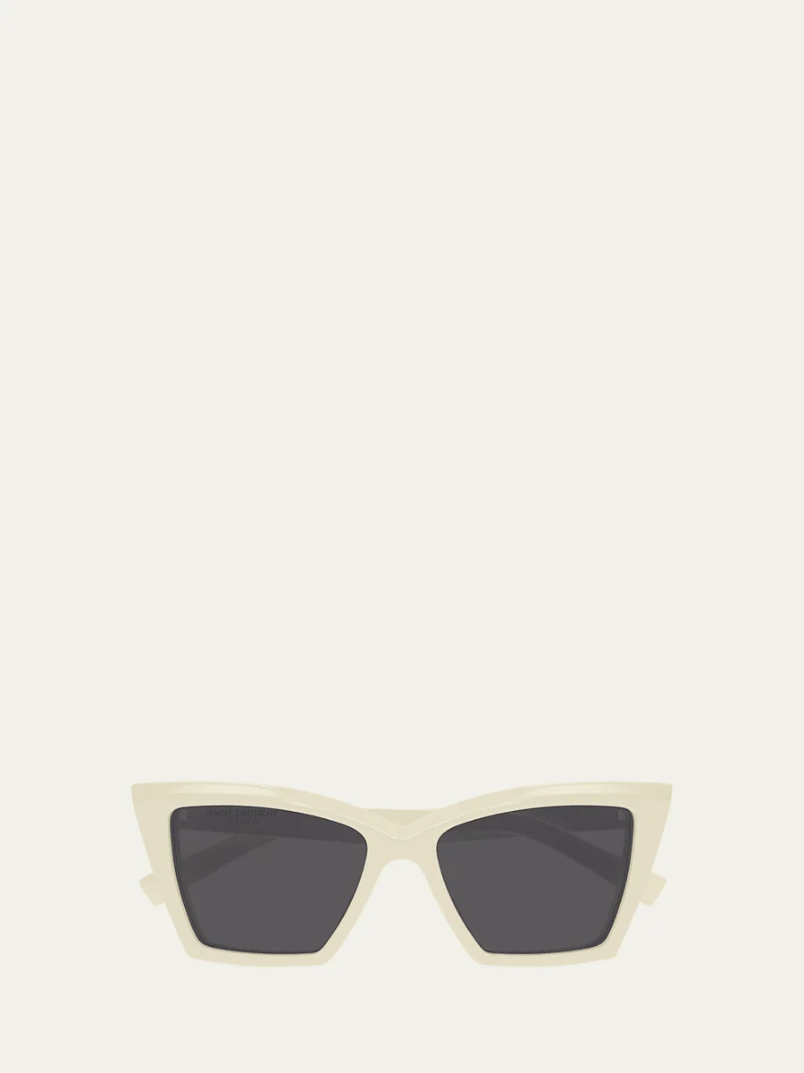 Beveled Acetate Cat-Eye Sunglasses - 1