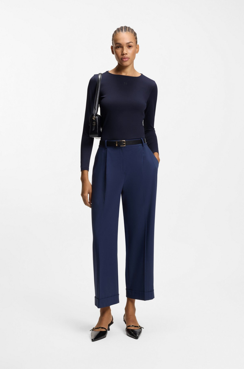 HUGO LOGO-PRINT TOP IN STRETCH JERSEY outlook