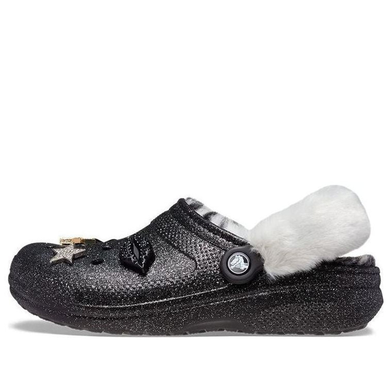 Crocs Disco Classic Lined Disco Glitter Clogs 'Black White' 208075-0ZS - 1