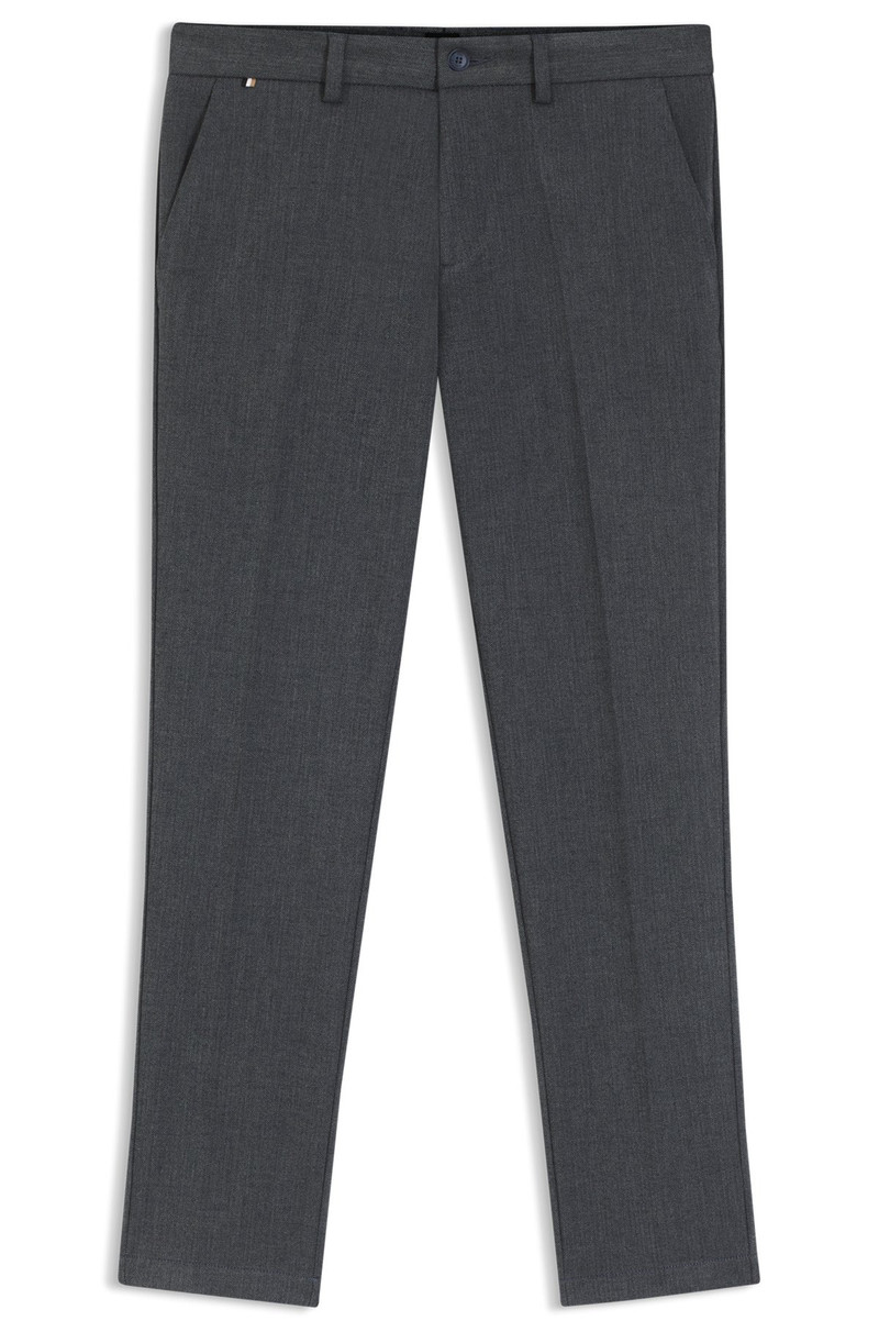 SLIM-FIT TROUSERS IN BRUSHED HERRINGBONE 1