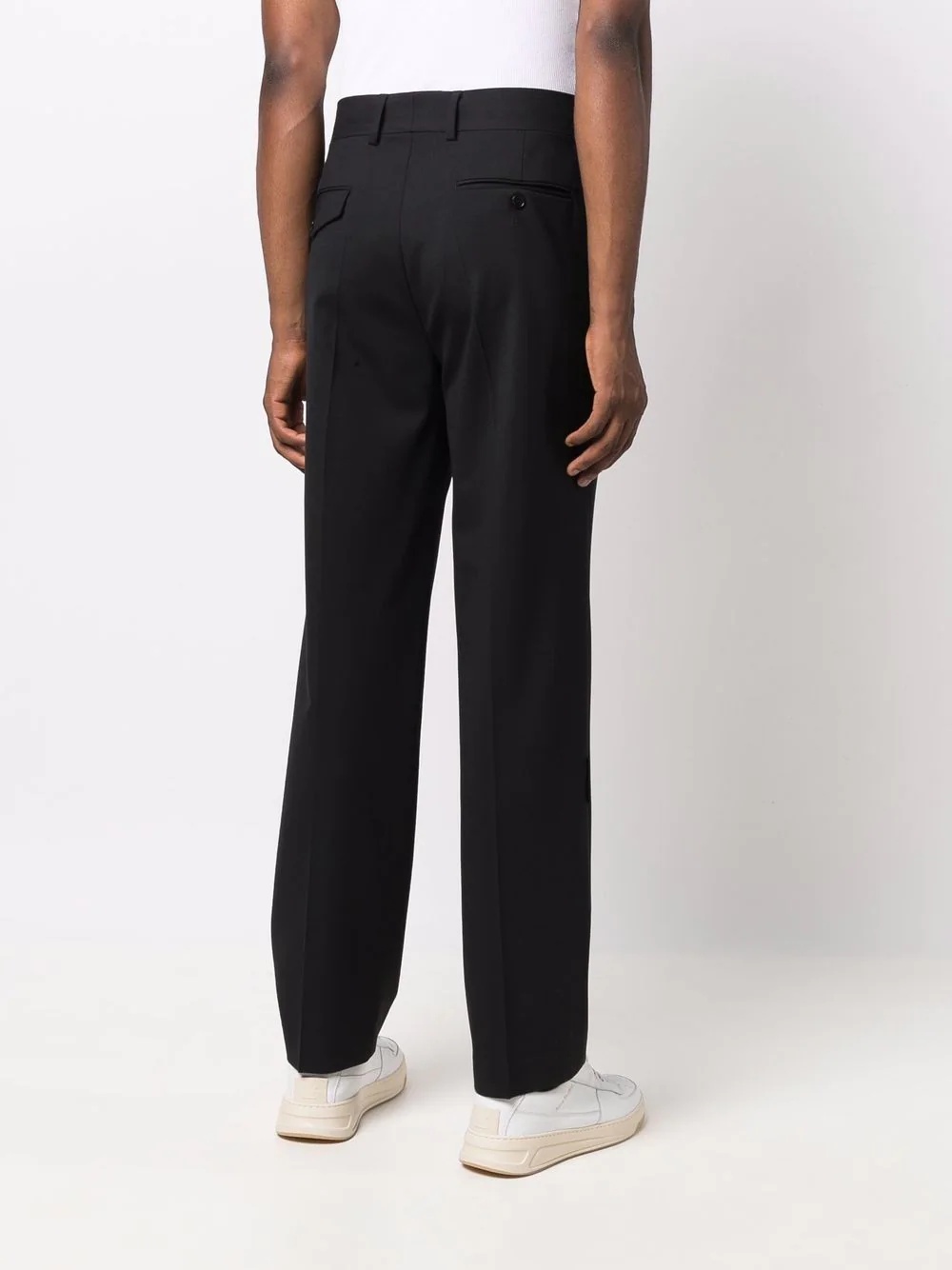 logo-patch straight-leg trousers - 4