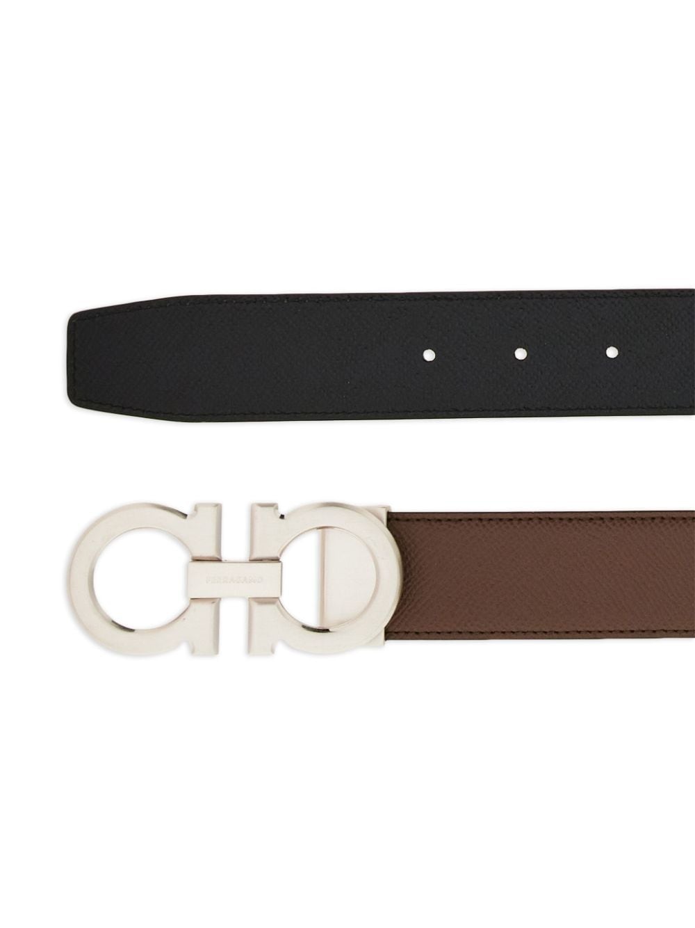 Gancini-buckle reversible leather belt - 2