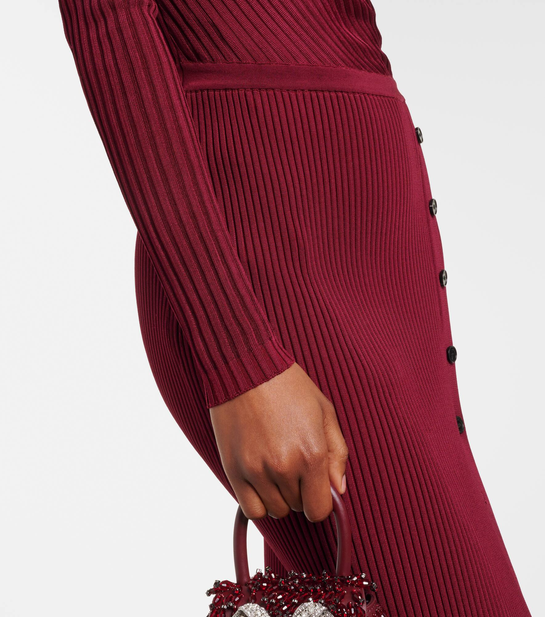 Cutout ribbed-knit midi dress - 5