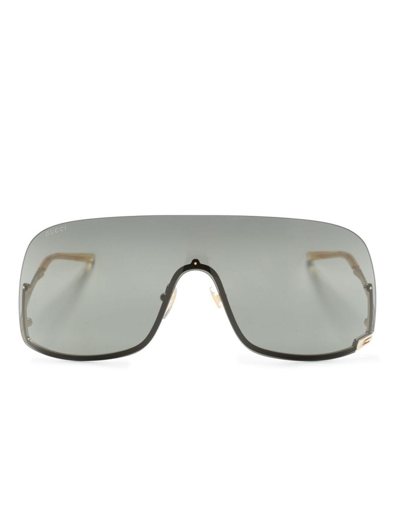 half-rimless shield-frame sunglasses 1