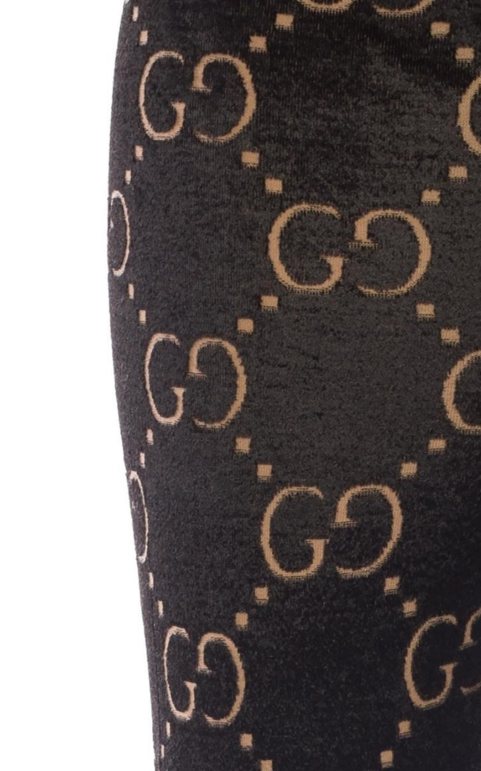 Jacquard Logo Wool Tights - 3