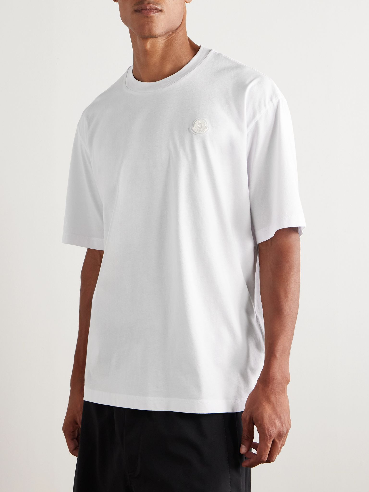 + A$AP Rocky Logo-Appliquéd Cotton-Jersey T-Shirt White - 3