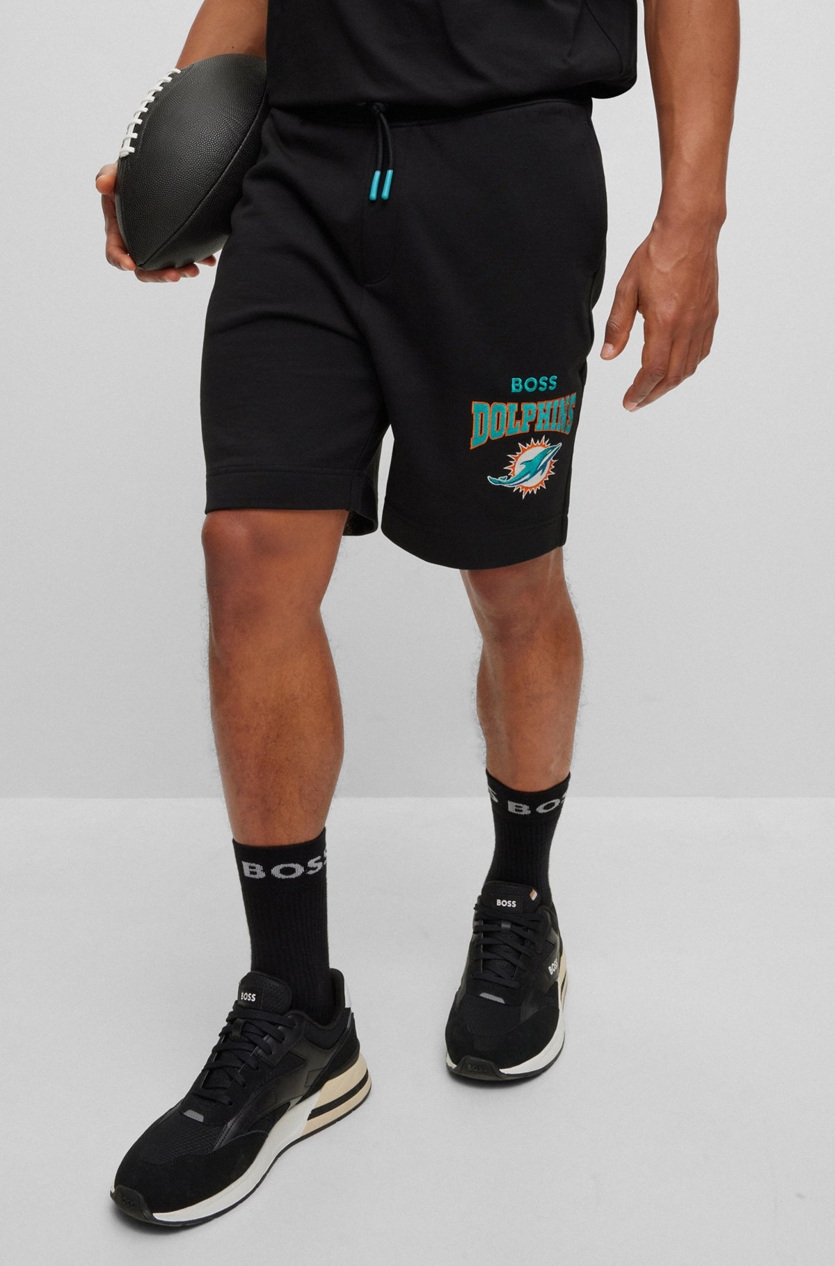 BOSS X NFL COTTON-TERRY SHORTS WITH COLLABORATIVE BRANDING - 3