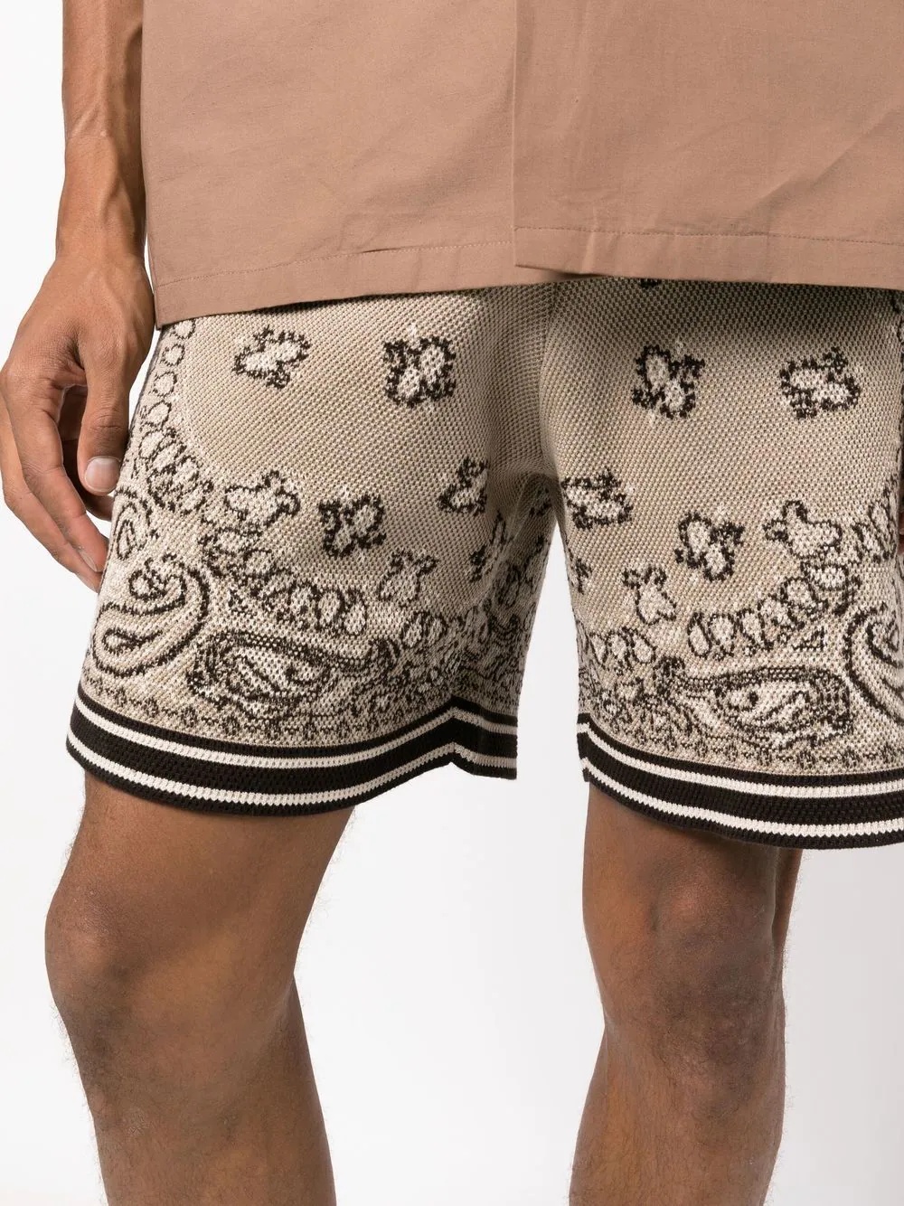 embroiered bandana-print shorts - 5