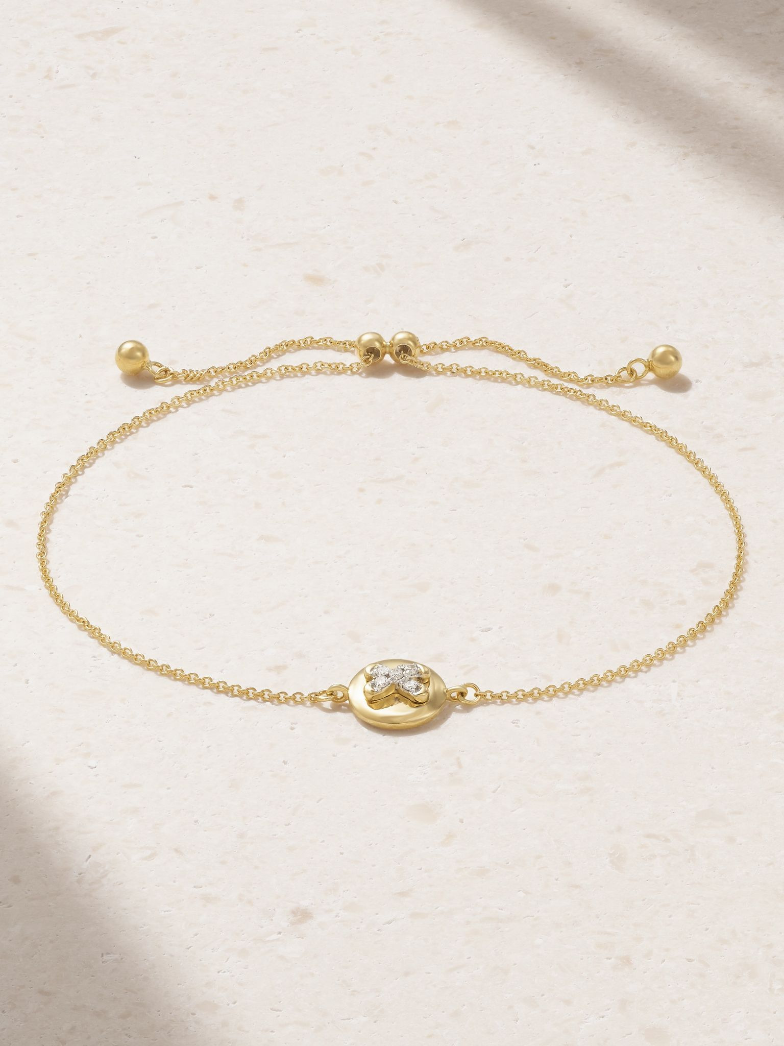 Button 14-karat gold diamond bracelet Gold - 1
