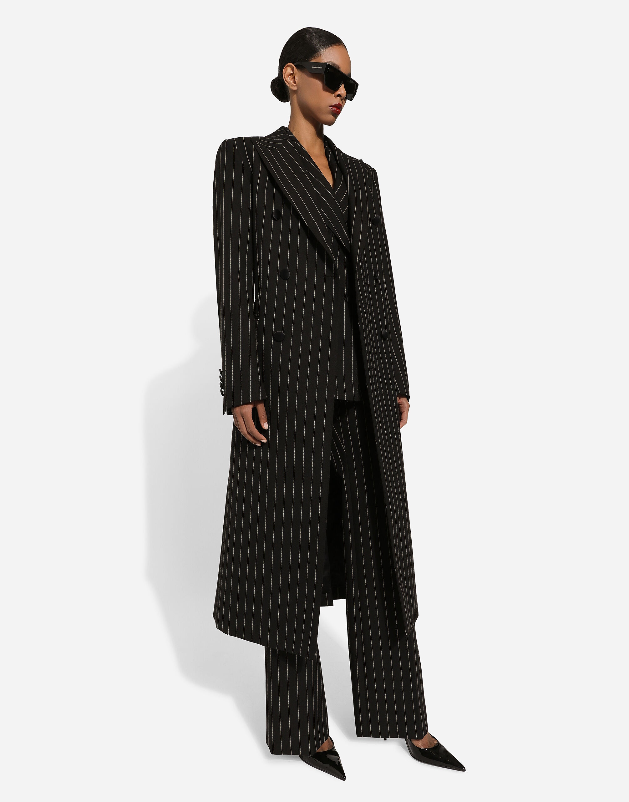 Dolce & Gabbana Flared pinstripe wool pants | REVERSIBLE