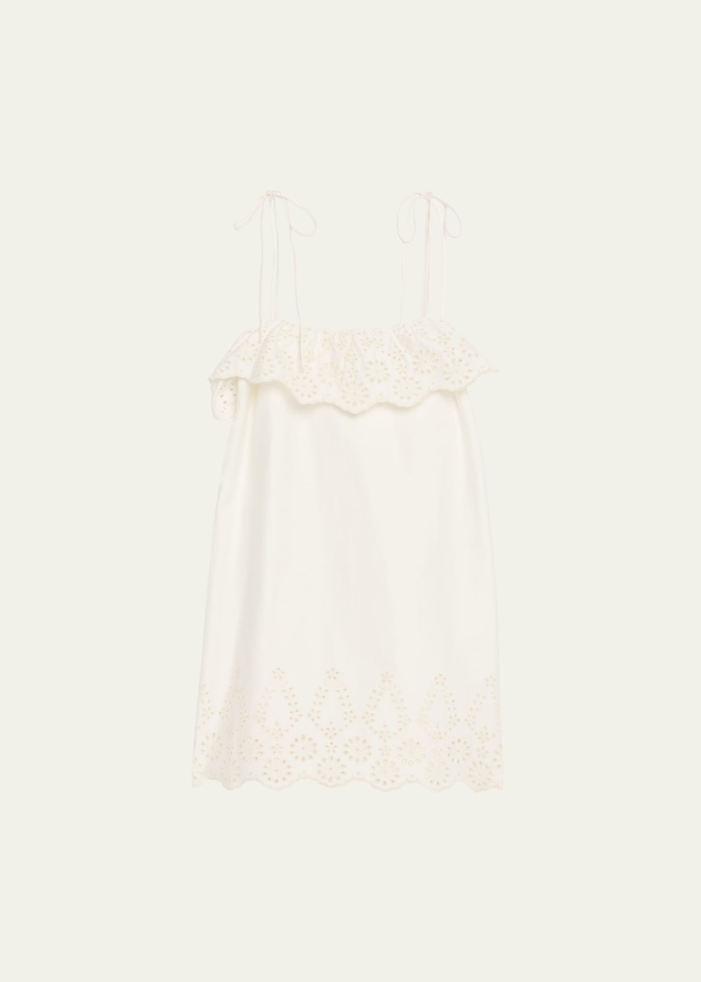 Yvonne Embroidered Tie-Shoulder Mini Dress - 1
