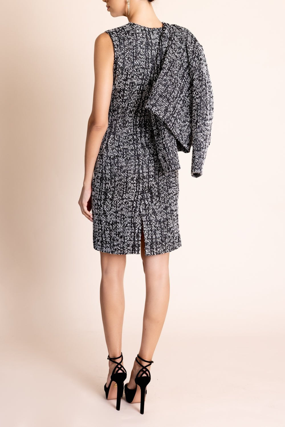 Sleeveless Boucle Dress - 4