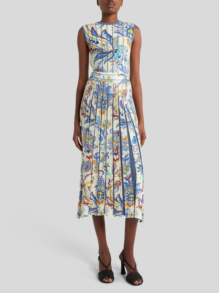 PRINTED KNIT MIDI SKIRT - 4
