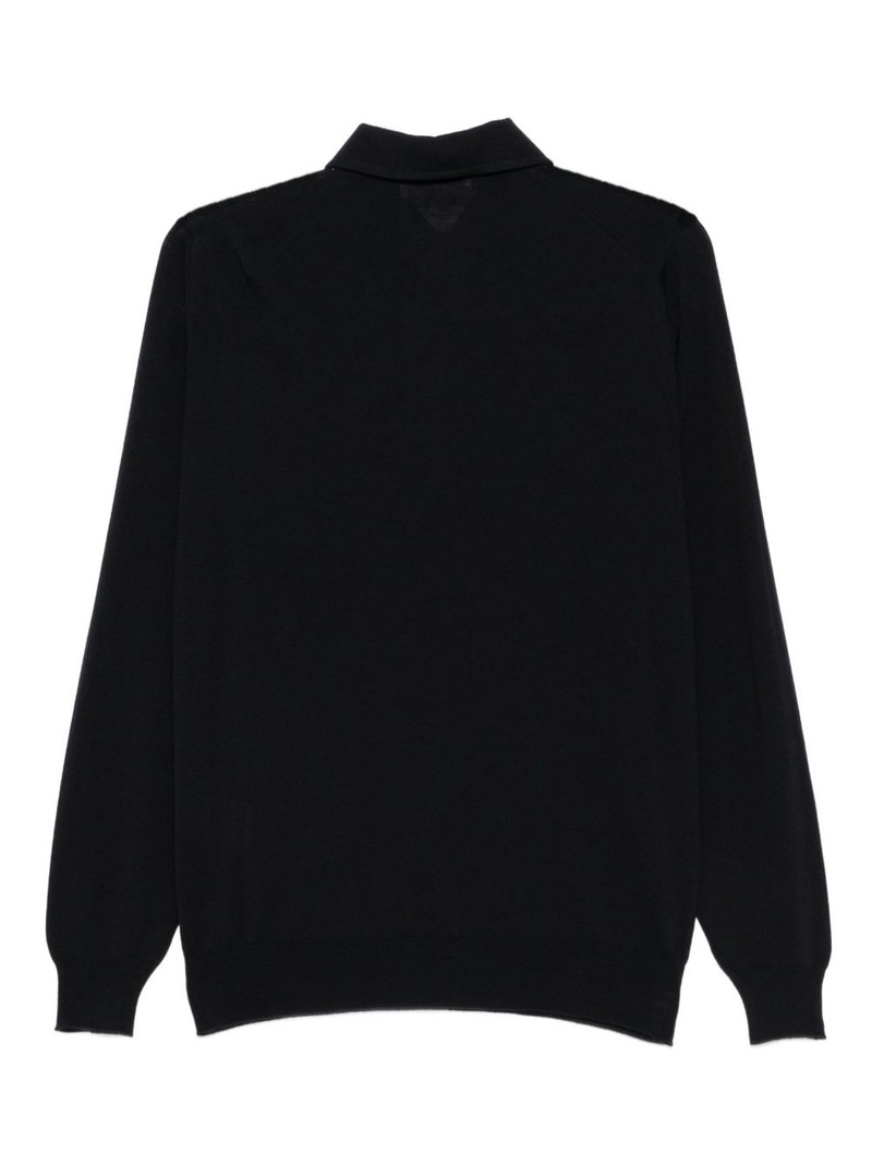 LARDINI long-sleeve wool polo shirt outlook