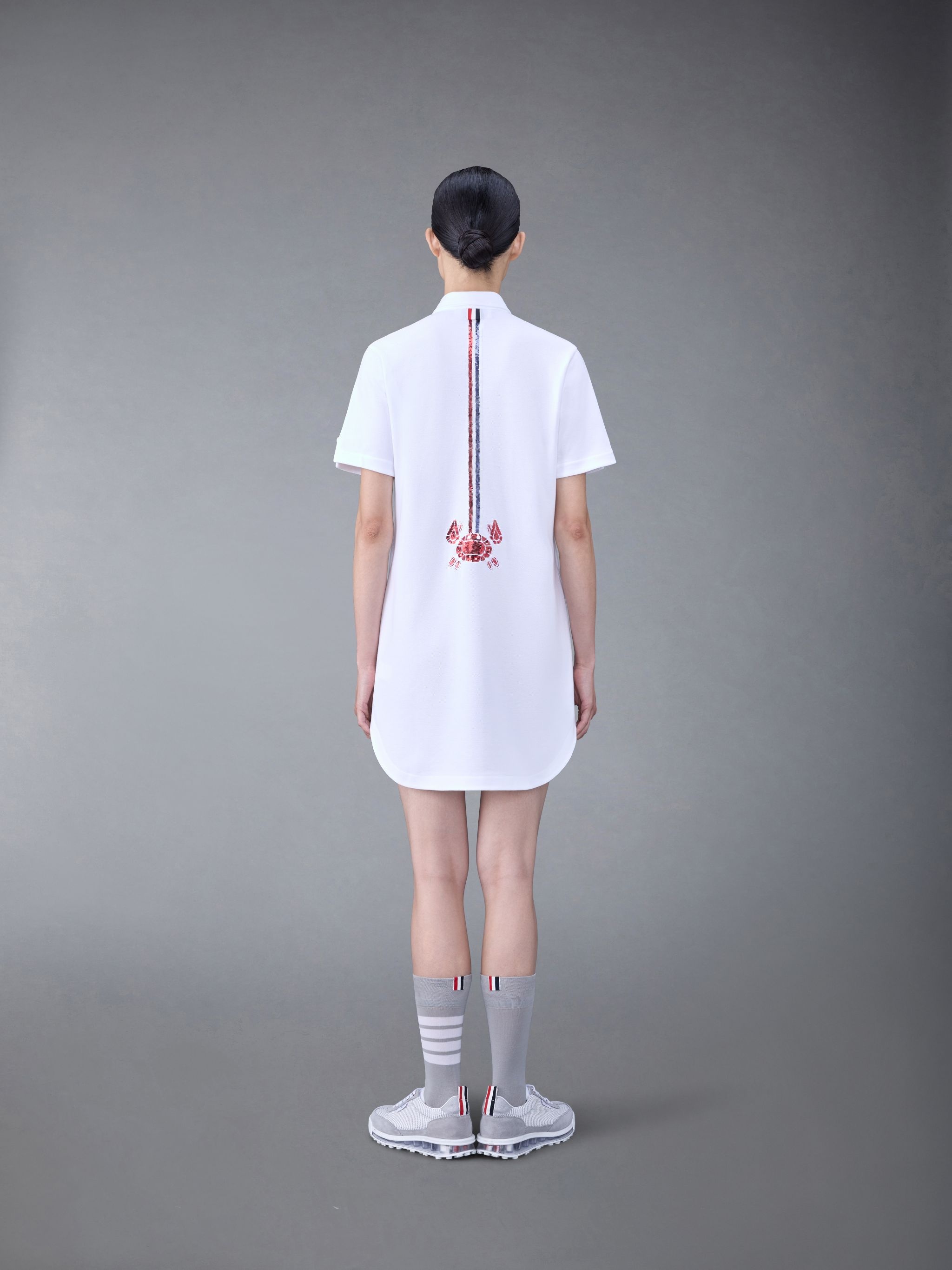 sequin-detail cotton shirt dress - 3