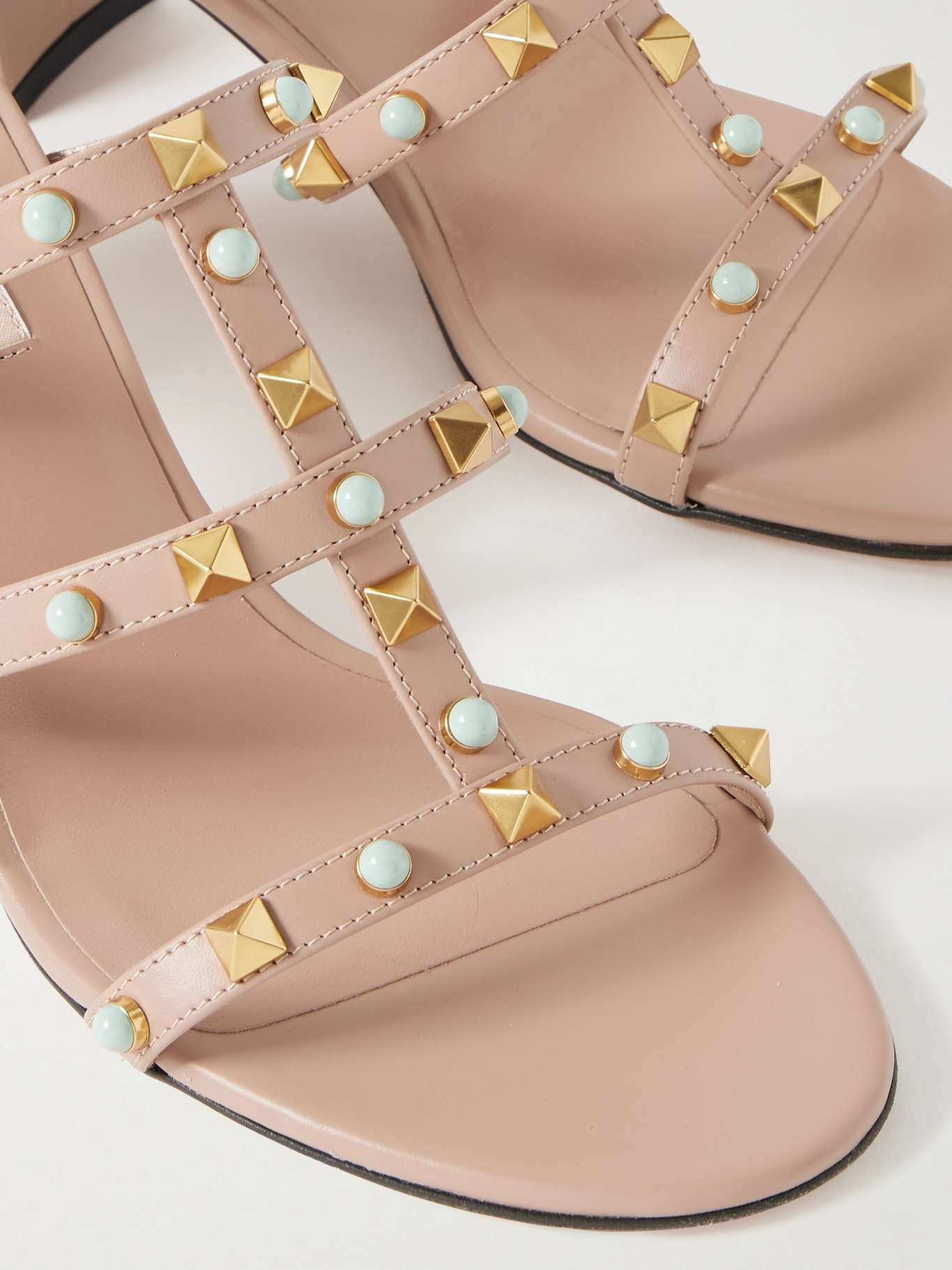 Rockstud 60 leather mules Neutral - 4