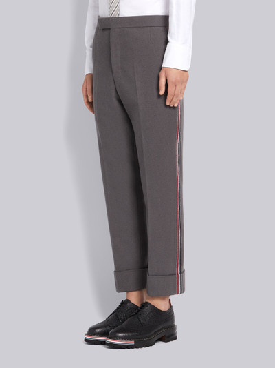 Thom Browne Dark Grey Cotton Boucle Suiting Side Engineered Stripe Classic Trouser outlook